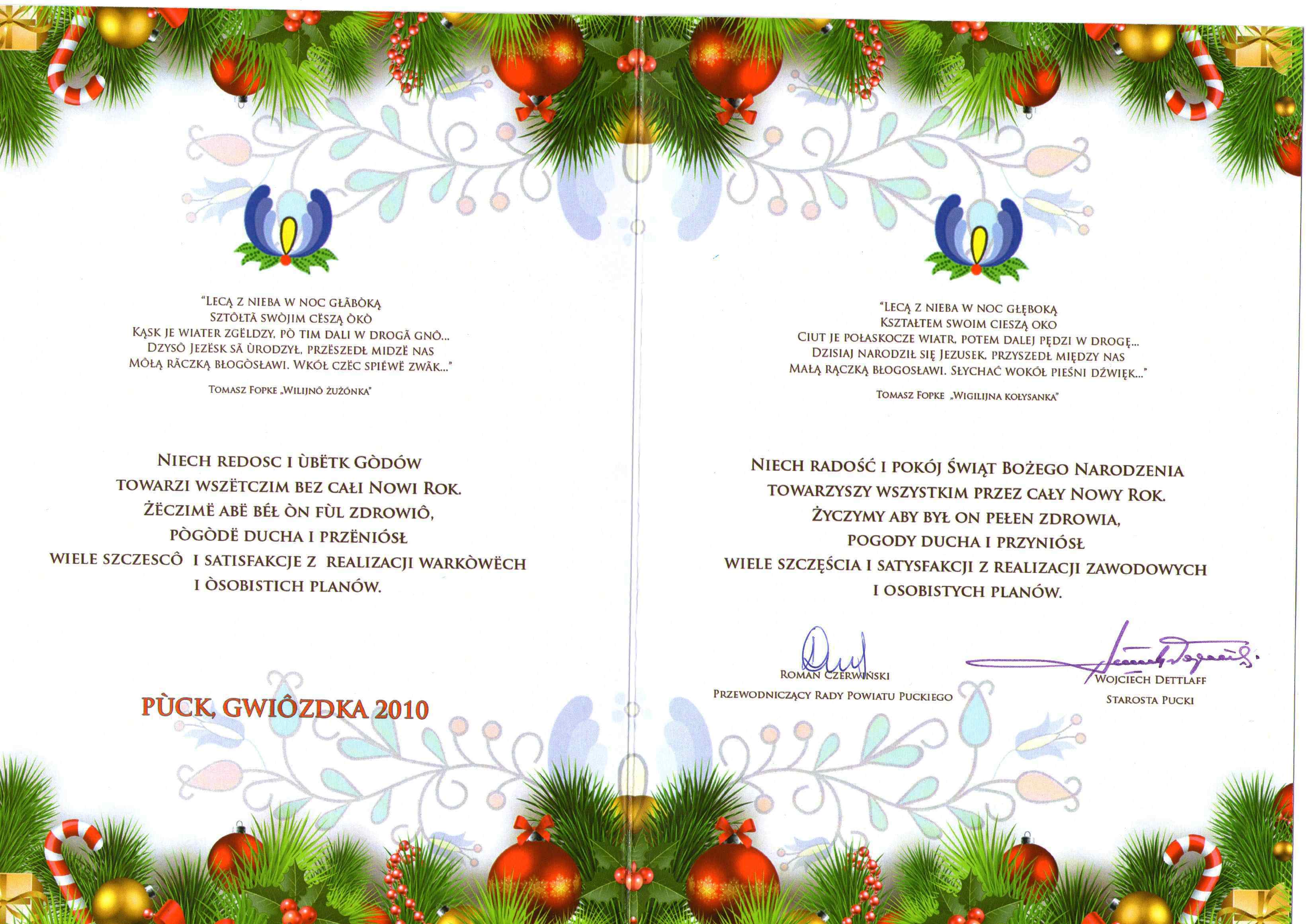 Akcent kaszubski. Życzenia od powiatu