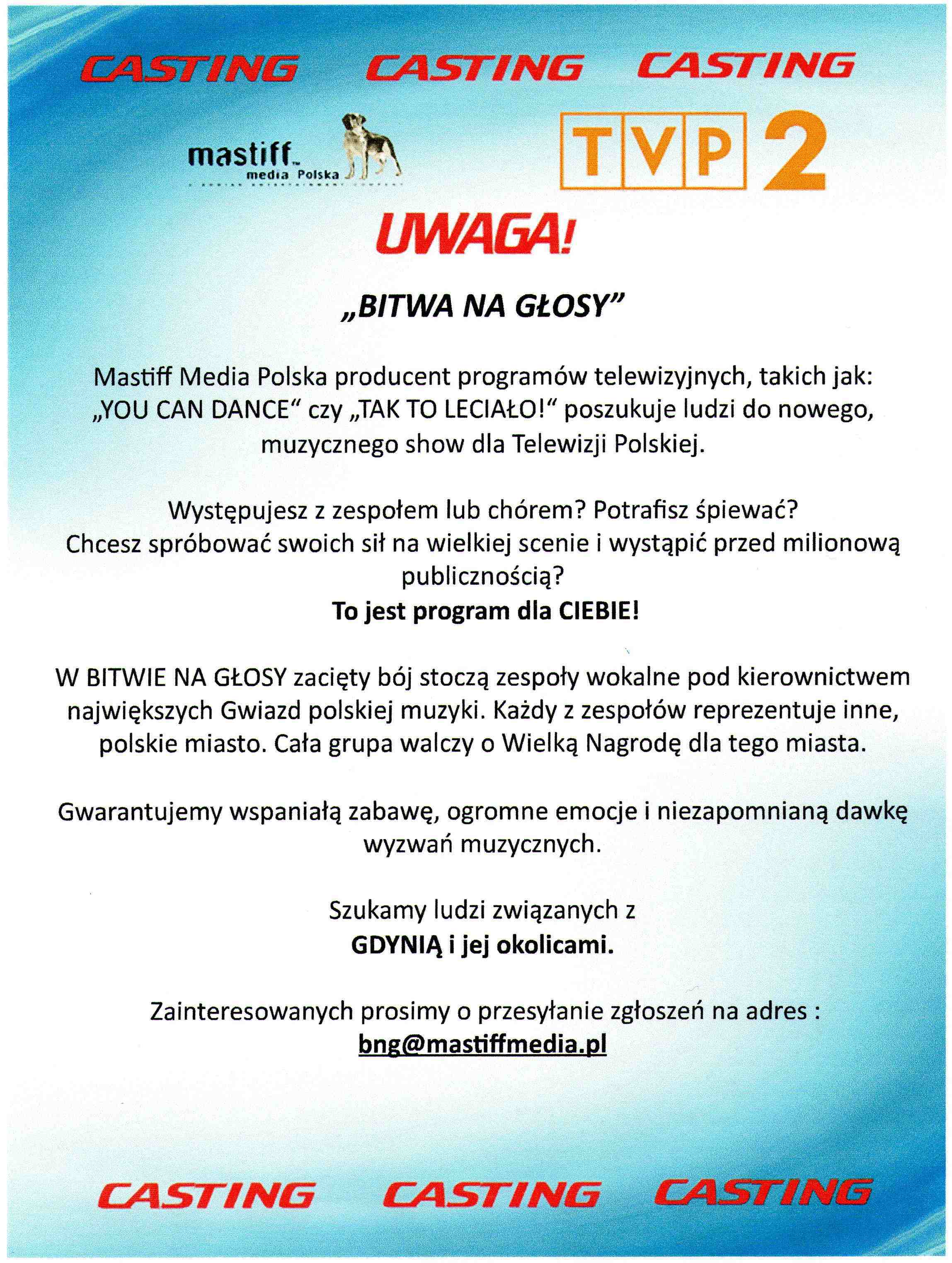 Przesłuchania. Szansa dla śpiewaków!